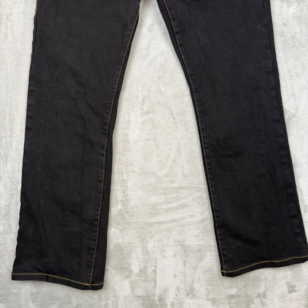 True Religion Billy Relaxed Bootcut Jeans Black Orange Contrast Stitch Mens 31 - Picture 7 of 15